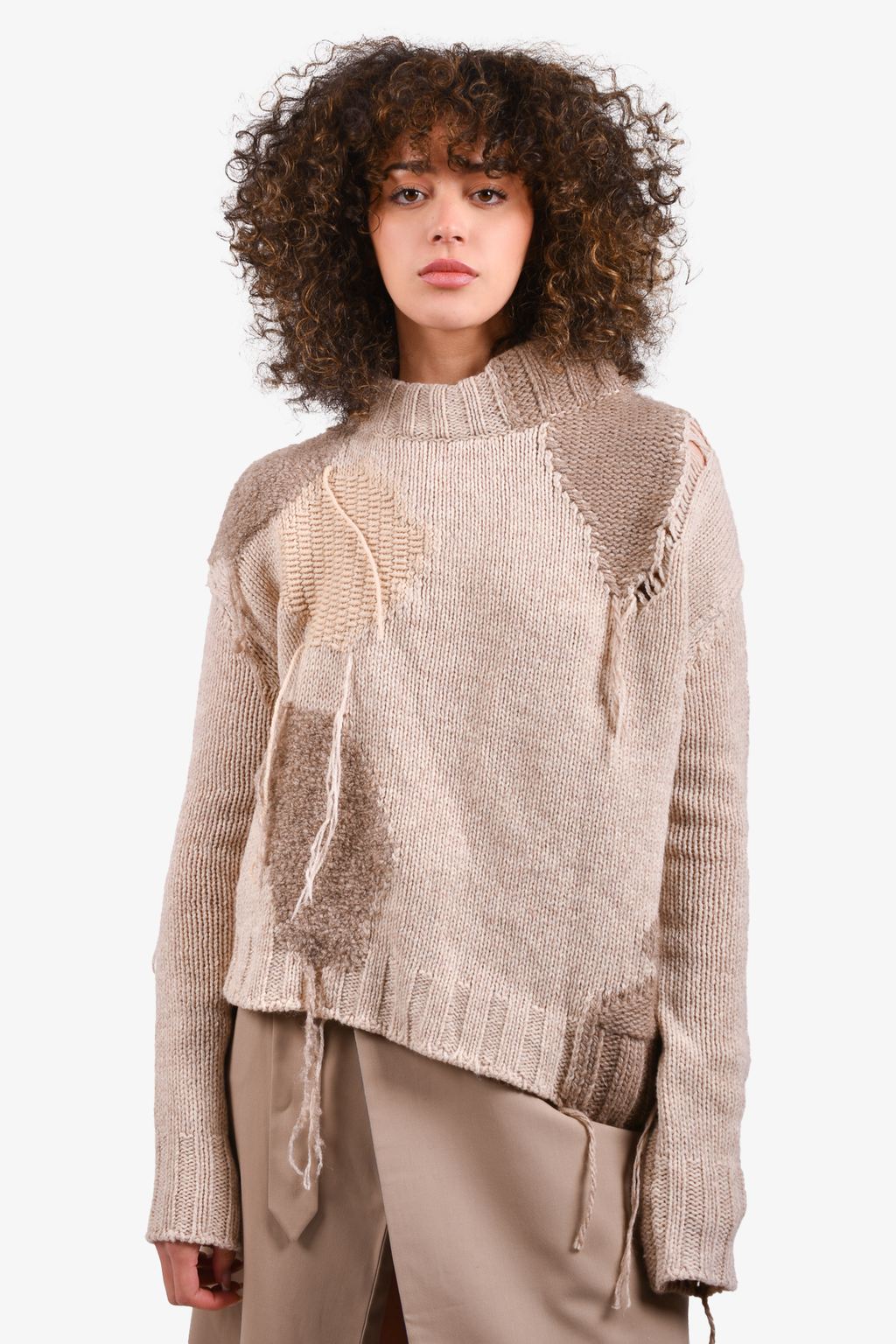 Acne Studio AW2017 Beige Wool 'Ovira Patch' Sweater Size XS