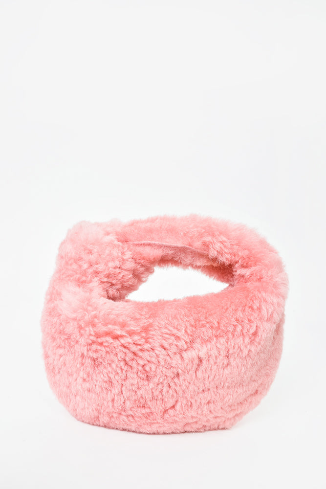 Bottega Veneta Pink Shearling Mini Jodie Clutch Mine Yours