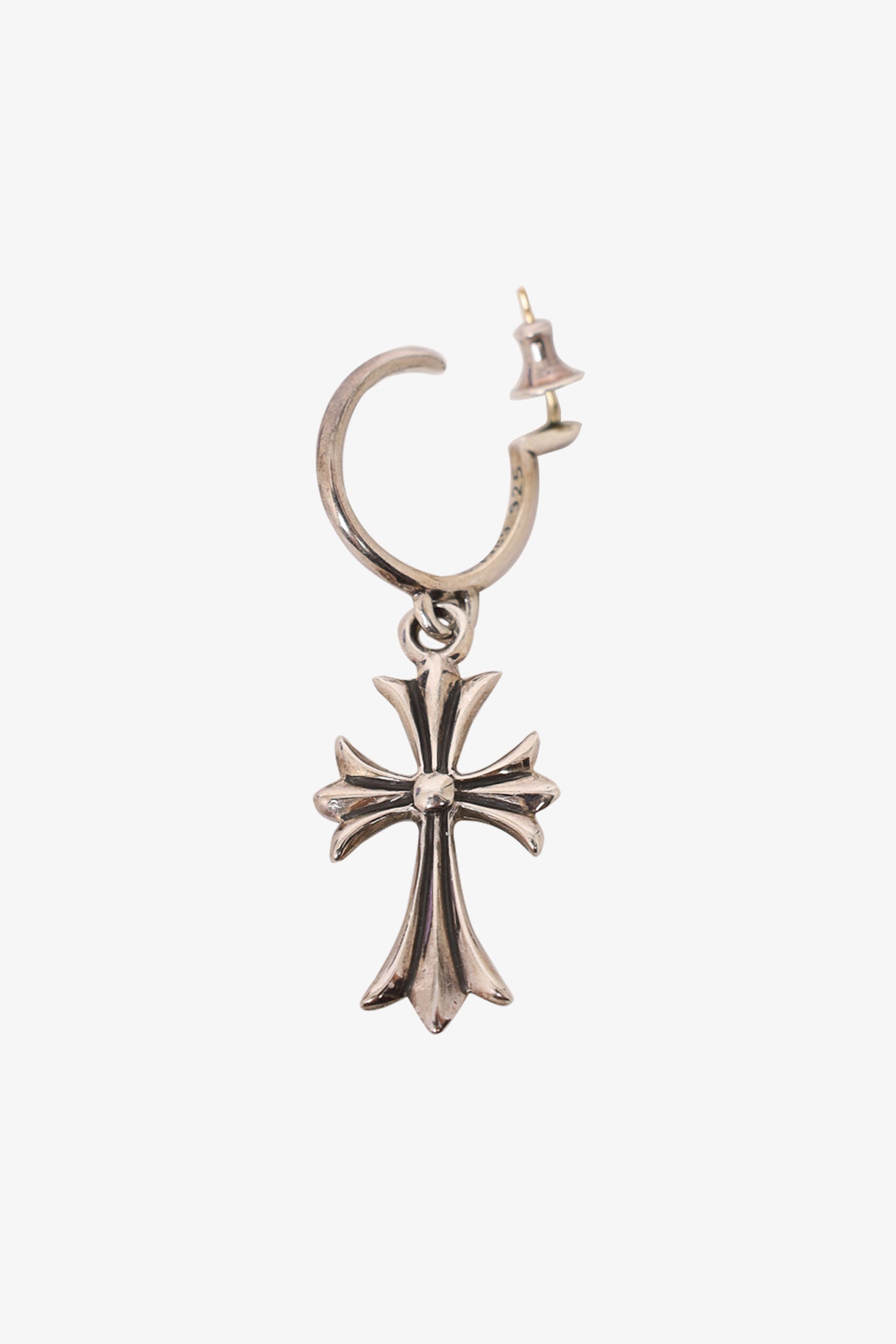 Chrome Hearts Silver Tiny Cross Earring