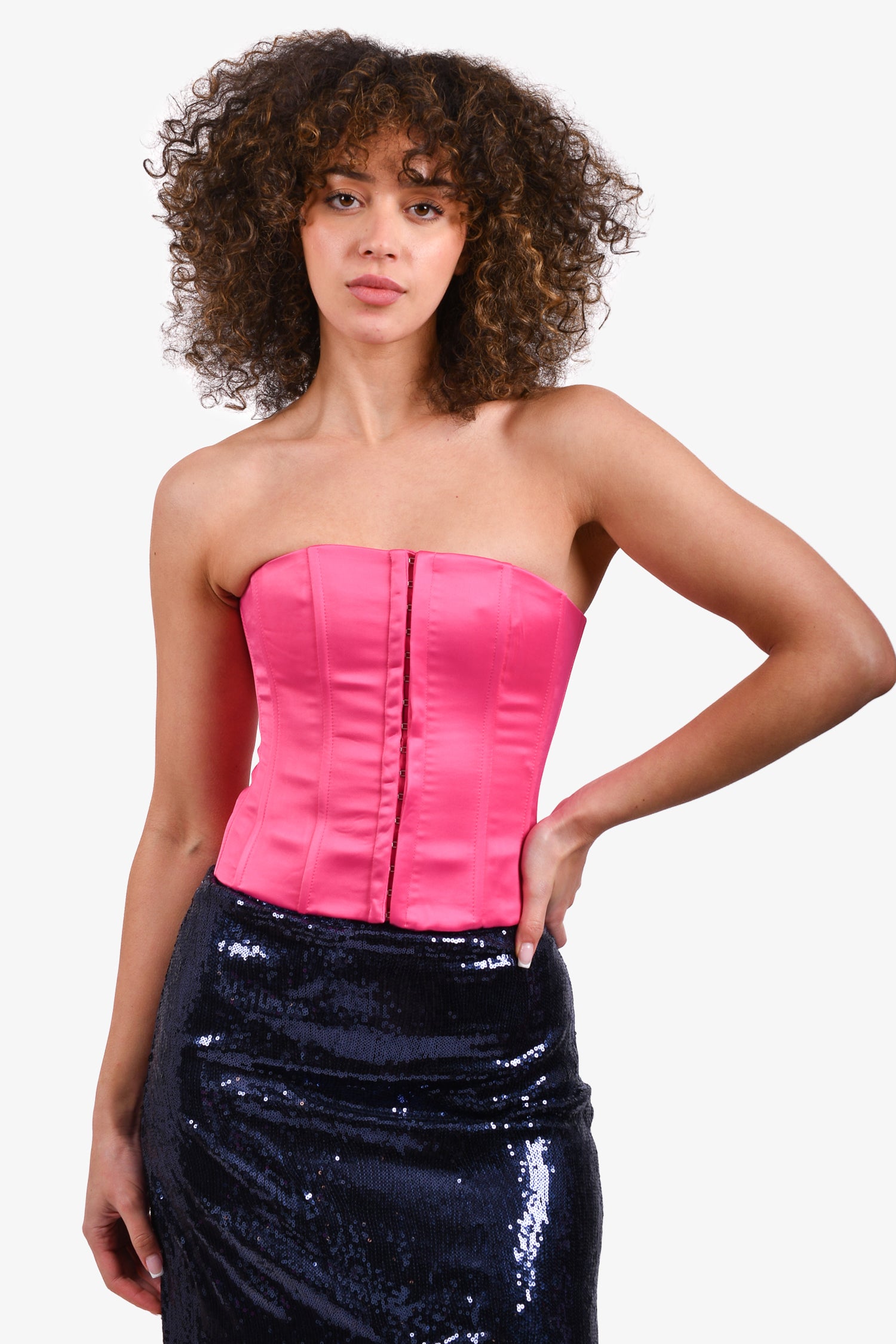 Sold out danielle guizio pink studded buying corset