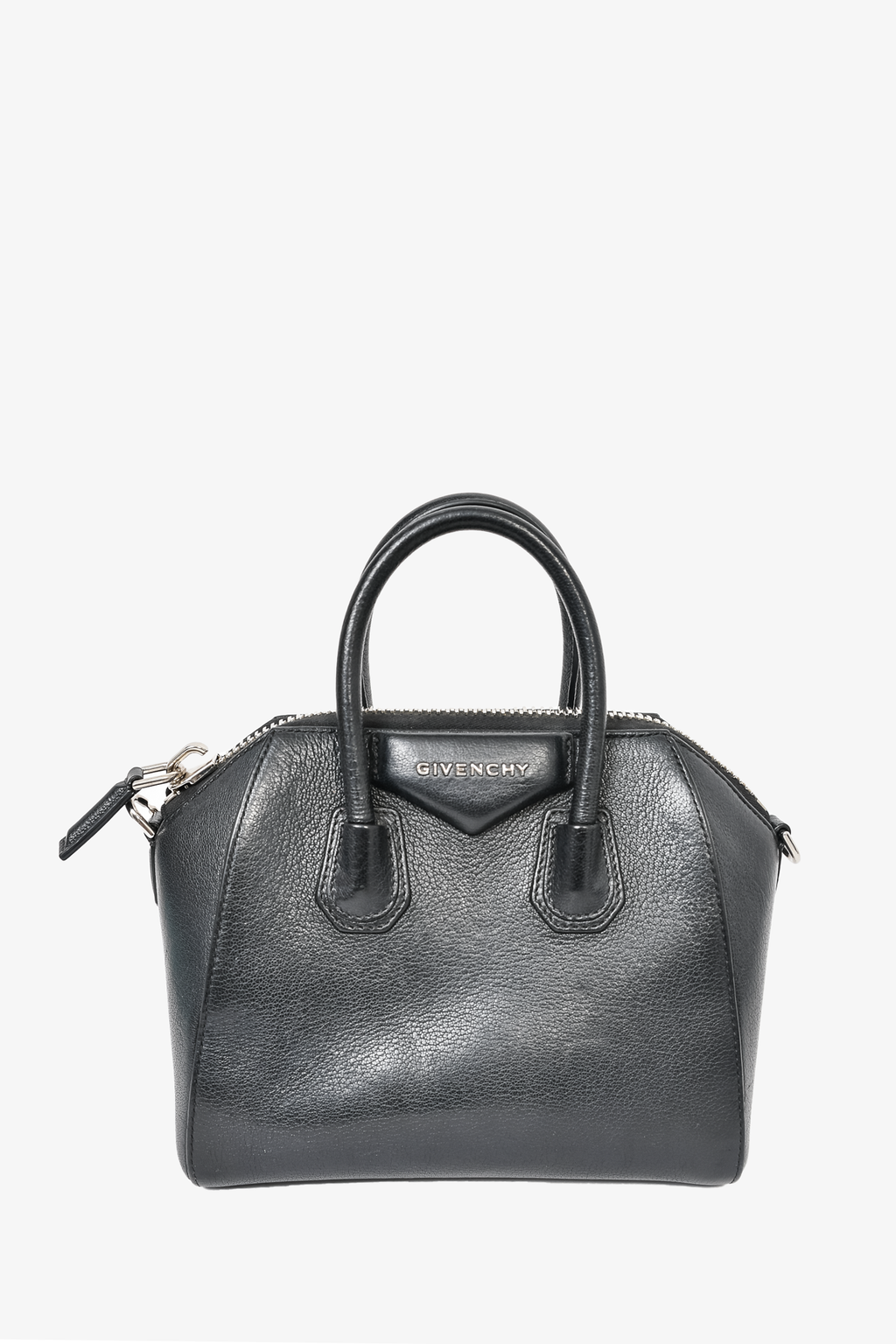 Shop Givenchy Mini Antigona Top Handle Bag In Grained Leather