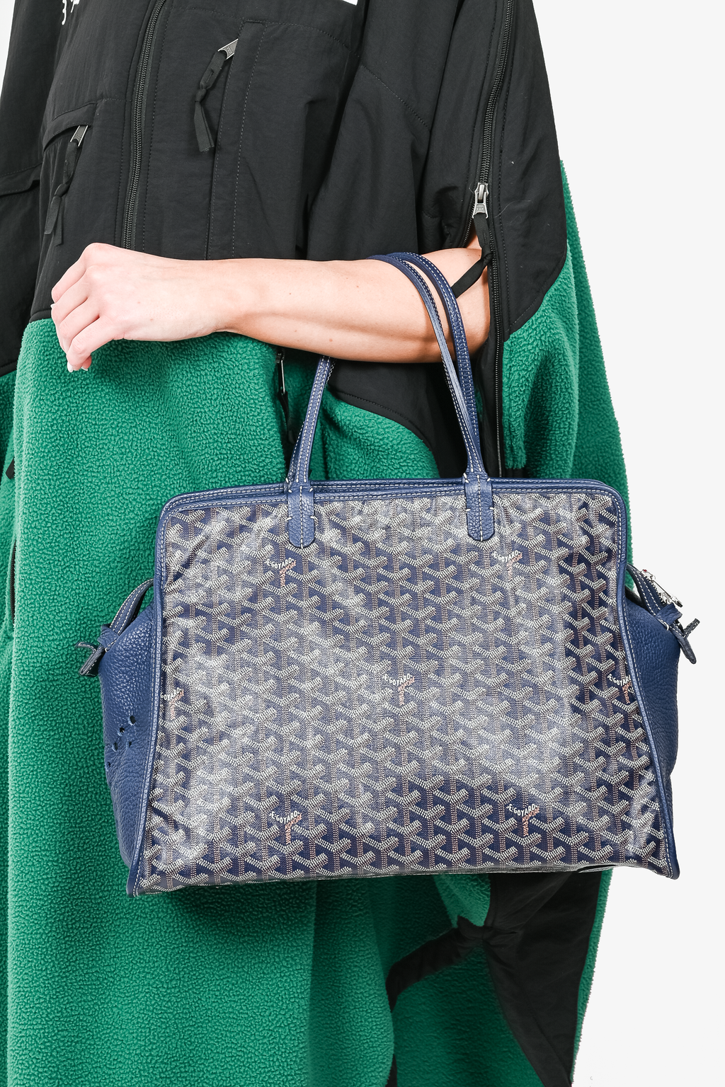 Goyard Navy Blue Goyardine Canvas 'Hardy' PM Tote w/ Pouch – Mine & Yours