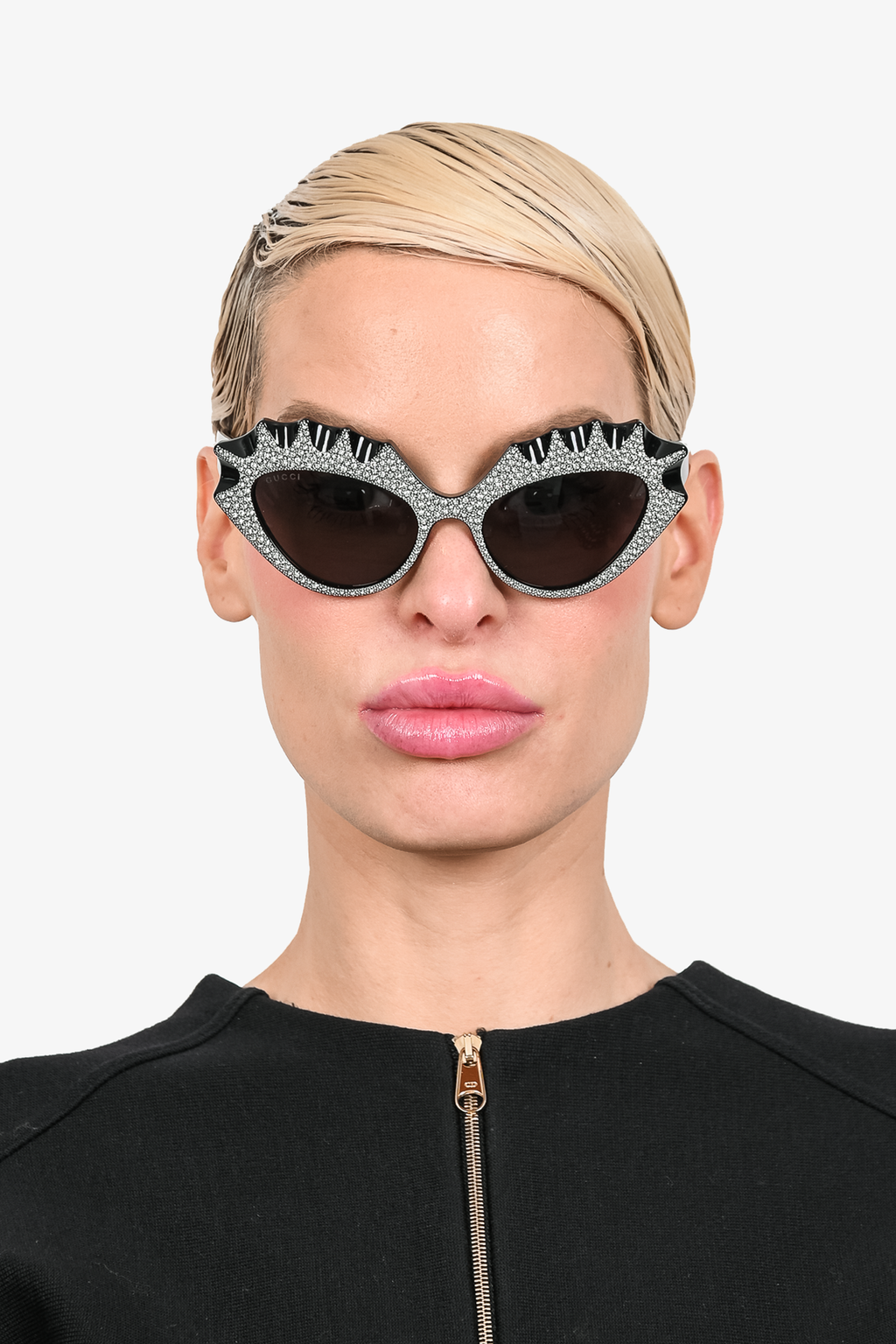 Gucci Black Crystal Embellished Cat Eye Sunglasses Mine And Yours 