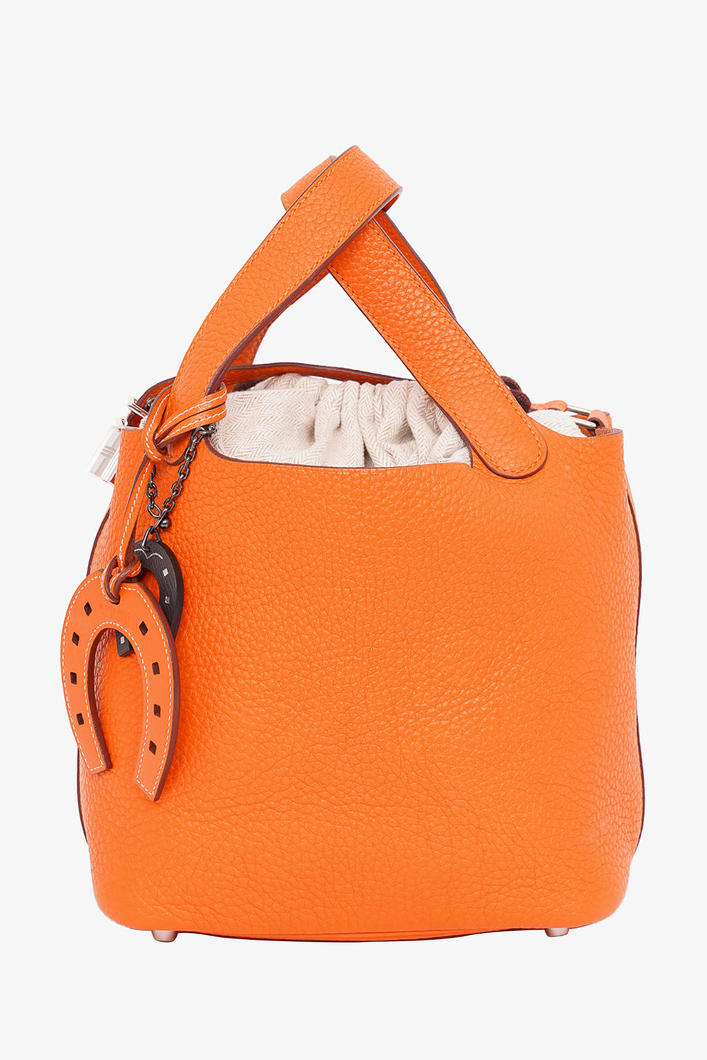 Hermes 2011 Orange Clemence Leather Picotin 18 Bucket Bag With Two Cha –  Mine & Yours