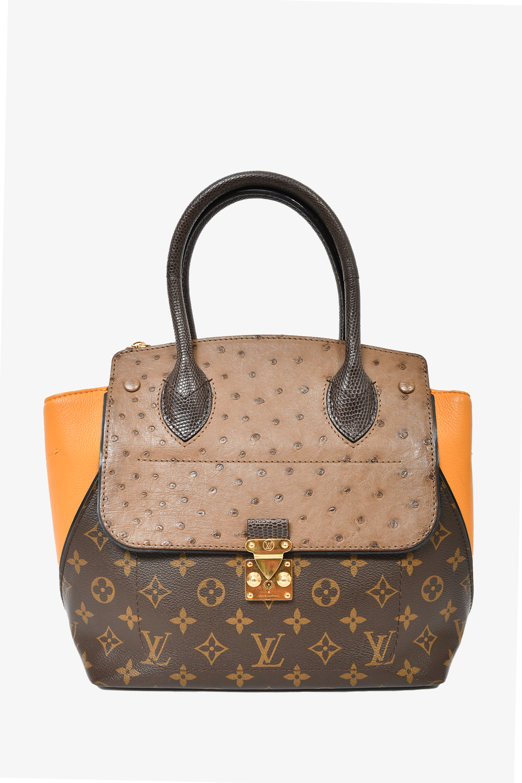 Pre-owned Louis Vuitton Ostrich & Python Majestueux MM ($5,400