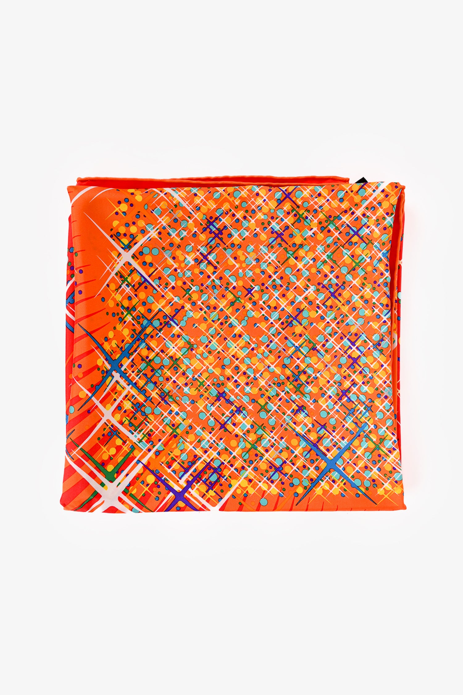 Hermes Orange Printed Silk 'Magic Kelly' Square Scarf 90