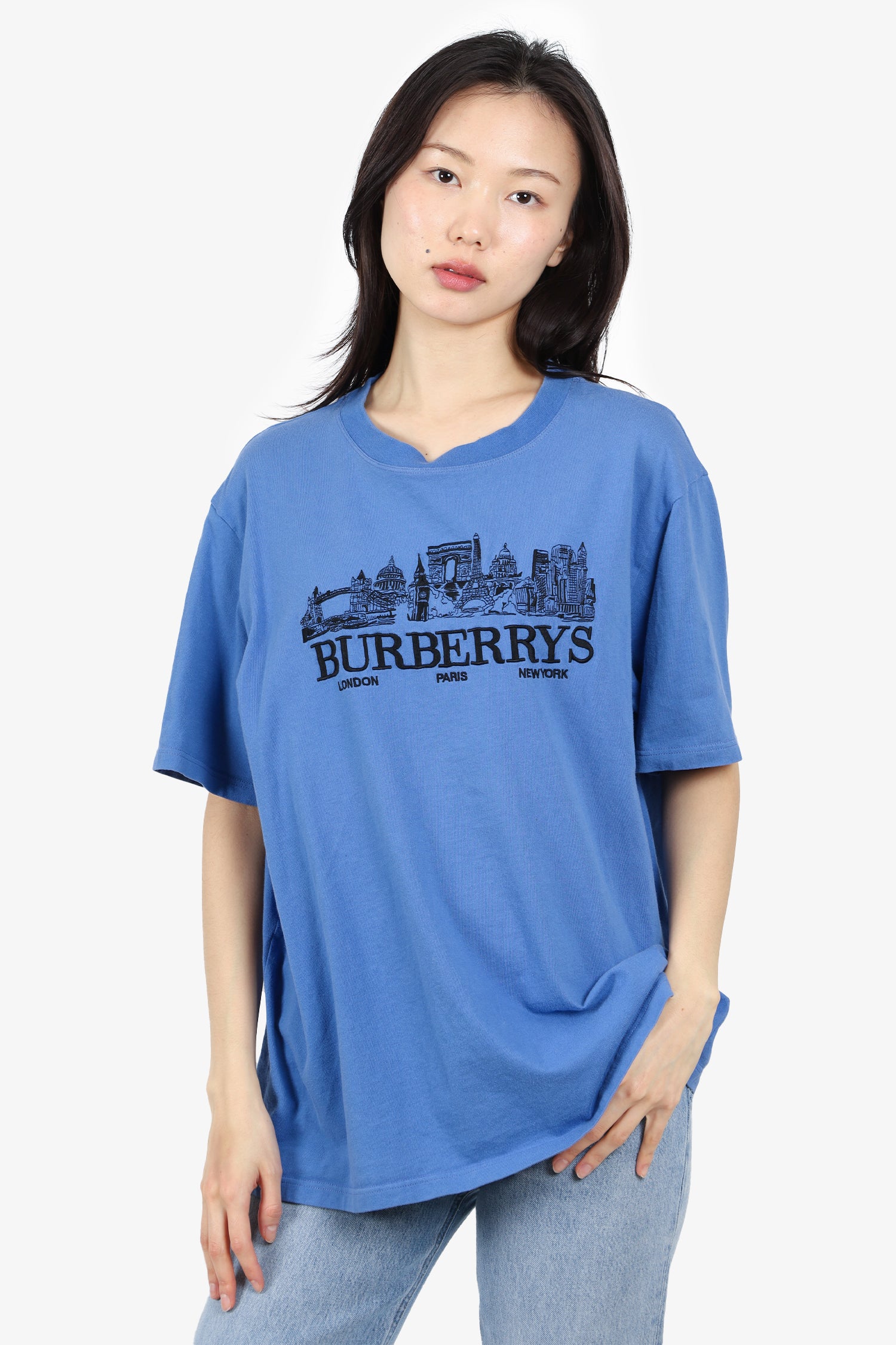 New Burberry Light outlet blue Shirt T-Shirt Size XL