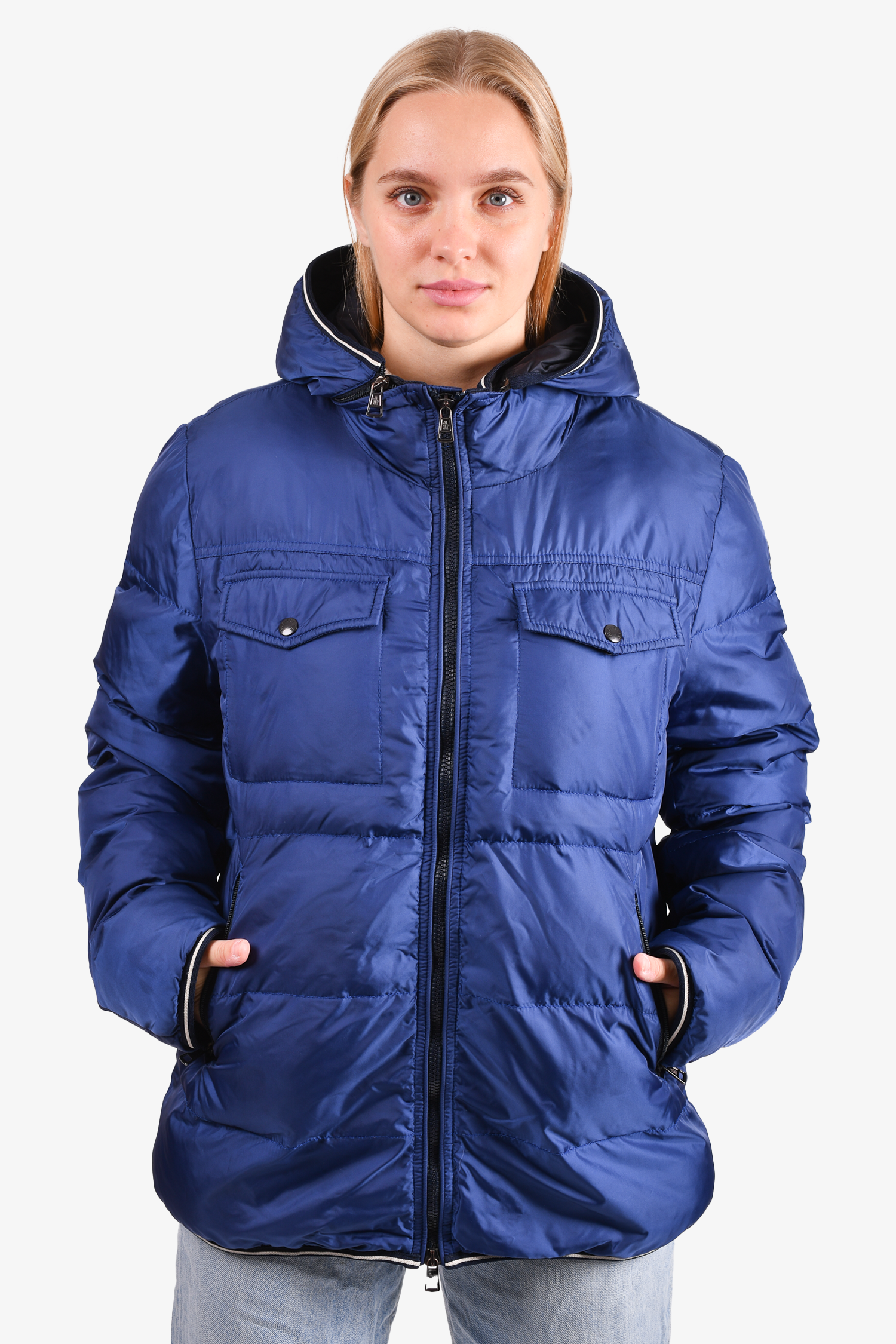 Moncler Navy Blue 'Thomas Giubbotto' Down Jacket Size 4