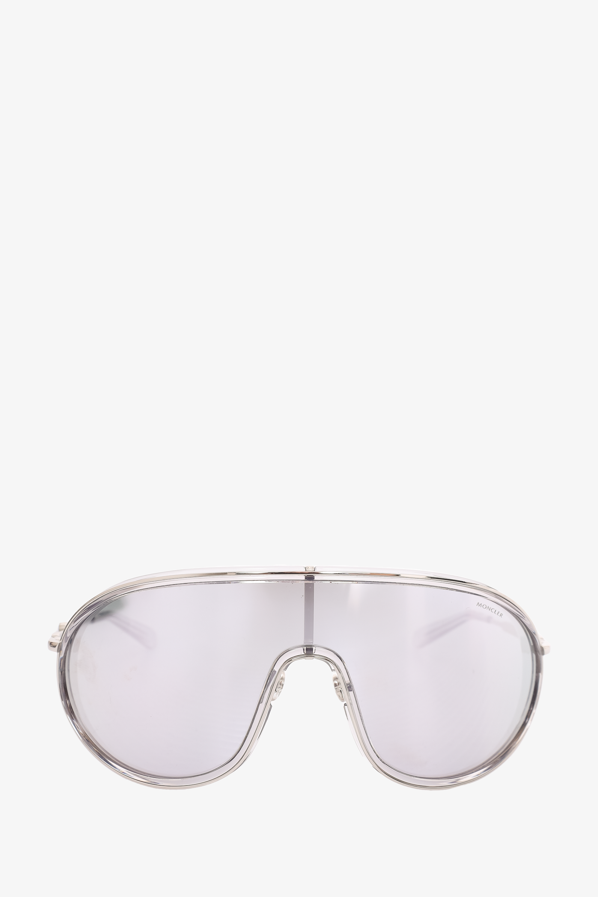 Moncler Silver Mirrored Metal Shield Vangarde Sunglasses Mine And Yours 2042