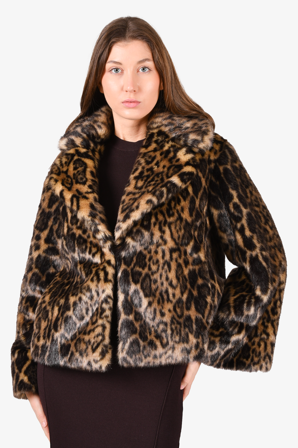 Nili Lotan Blackbrown Faux Fur Animal Print Jacket Size Xs Mine And Yours