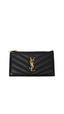 Saint Laurent Black Chevron Zip Card Holder