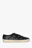 Saint Laurent Black Leather Silver Star Studded Low Top Sneakers Size 41 Mens