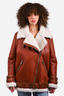 Acne Studios Red Shearling/Leather Collared Jacket Size 38