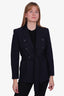 Akris Black Wool Double Breasted Belted Blazer Size M