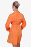 Akris Orange Silk Taffeta Coat with Belt Size 14