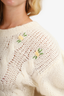 Alessandra Rich White Floral Embroidered Knit Sweater Size 40