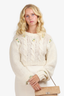 Alessandra Rich White Floral Embroidered Knit Sweater Size 40