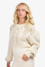 Alessandra Rich White Floral Embroidered Knit Sweater Size 40