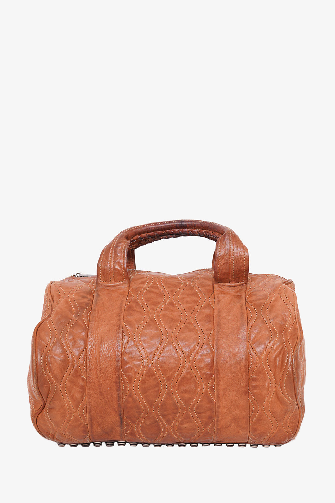 Brown leather handbag designer sale