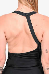 Alexander Wang Logo Elastic Dress In Ribbed Jersey in Black