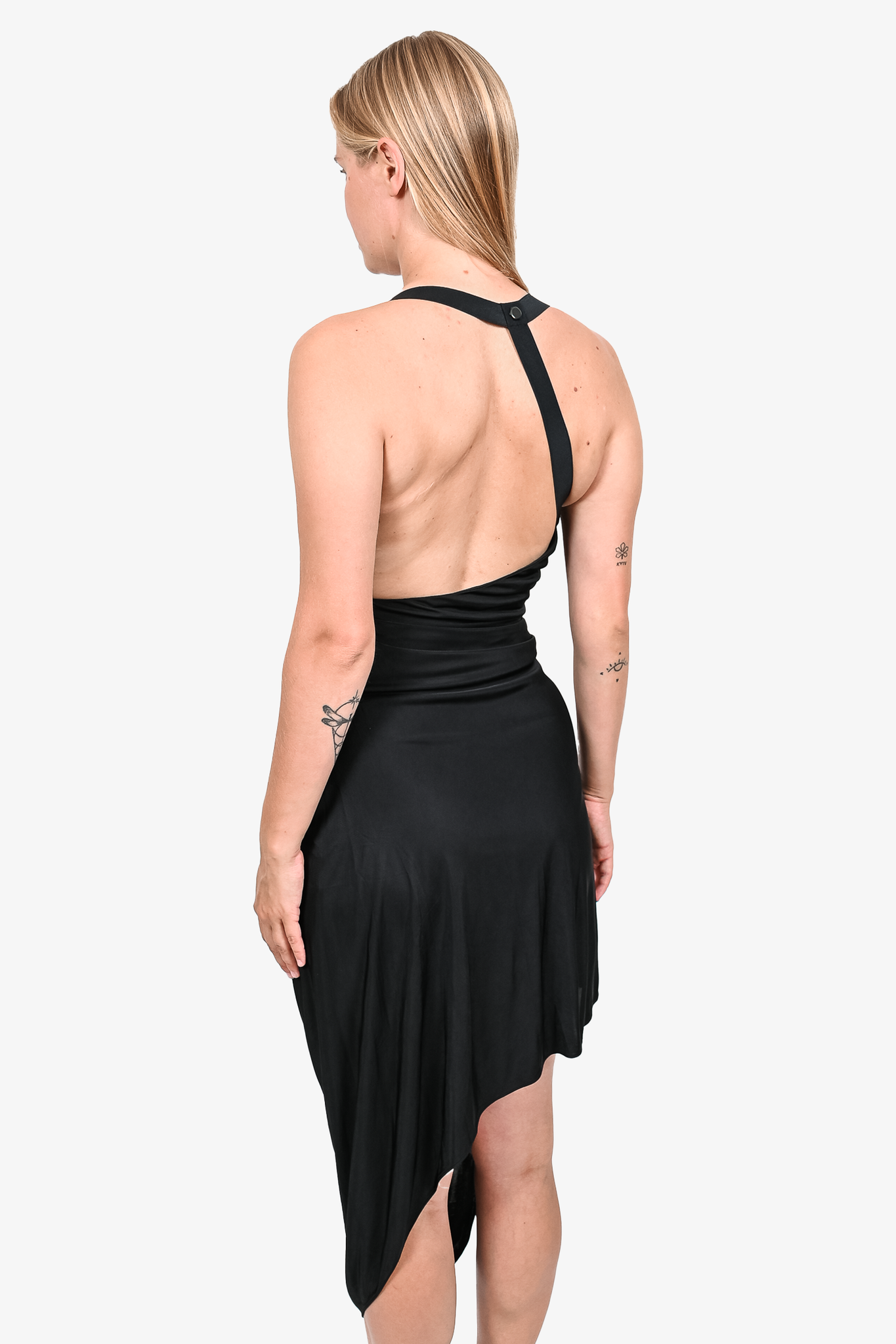 Alexander Wang Black Elastic Strap Wrap Sleeveless Midi Dress Size 0