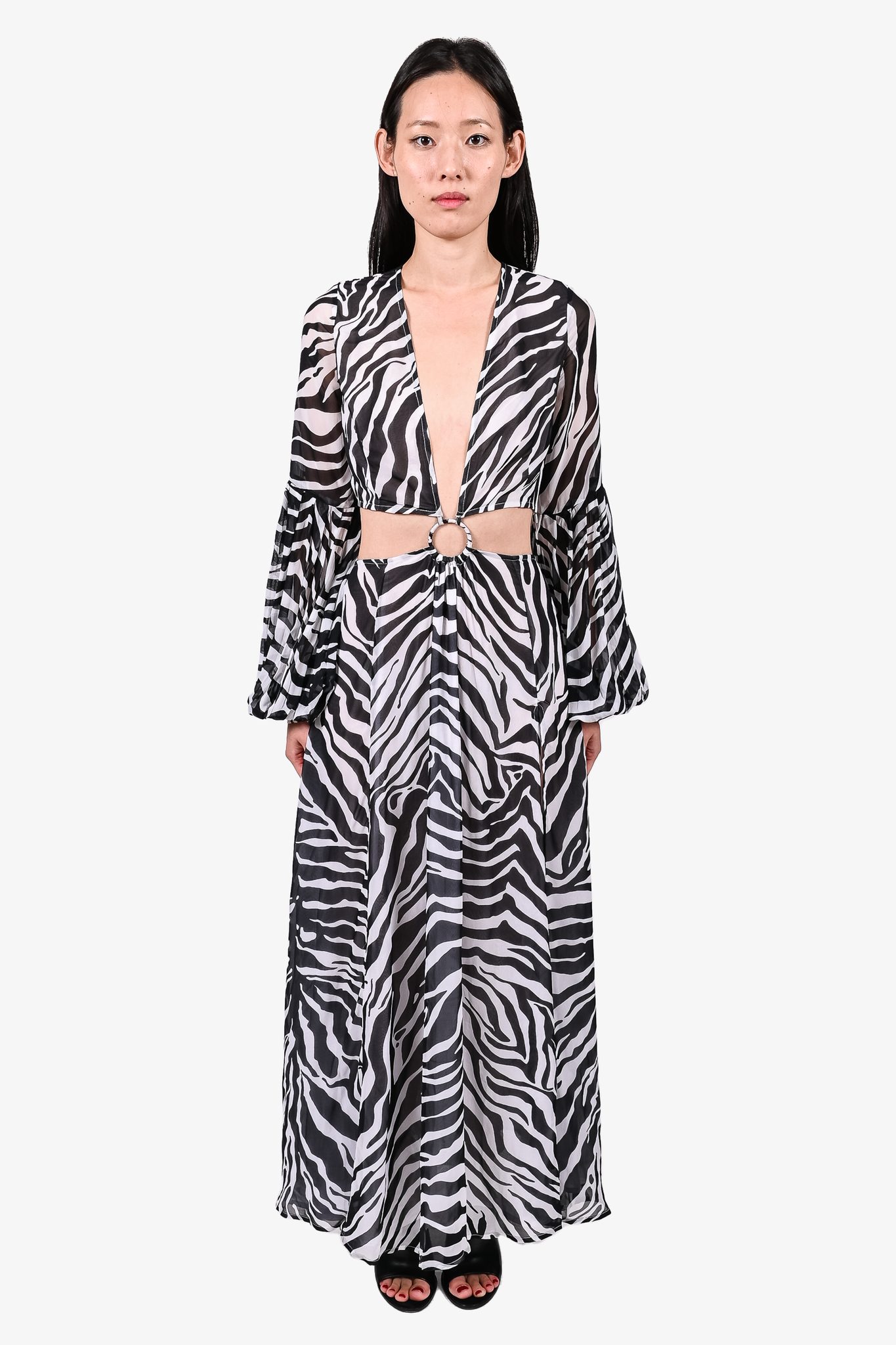 Alexandra Miro Black/White Zebra Print Slit Maxi Dress Size XS – Mine &  Yours