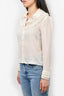 Alice + Olivia Cream Silk Pearl Embellished Blouse Size XS