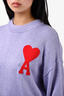 Ami Lilac/Red Wool Logo Sweater Size M