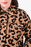 Apparis Black/Brown Animal Print Faux Fur Jacket Size S