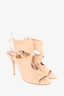 Aquazurra Nude Suede 'Sexy Thing' Cut-out Heel Sandals Size 39.5