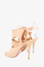 Aquazurra Nude Suede 'Sexy Thing' Cut-out Heel Sandals Size 39.5