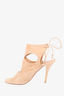 Aquazurra Nude Suede 'Sexy Thing' Cut-out Heel Sandals Size 39.5