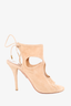 Aquazurra Nude Suede 'Sexy Thing' Cut-out Heel Sandals Size 39.5