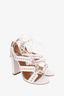 Aquazurra White Leather Tulum Fringed Sandals Size 40