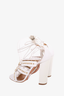 Aquazurra White Leather Tulum Fringed Sandals Size 40