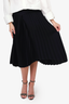 Balenciaga 2018 Black Flat Pleated Midi Skirt With Logo Waistband Size 40