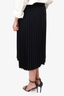 Balenciaga 2018 Black Flat Pleated Midi Skirt With Logo Waistband Size 40