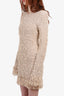 Balmain Beige Tweed Fringe Zip-up Dress Size 40