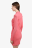 Balmain Pink Rib-knit Mini Dress Size 46