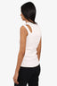 Balmain White Cotton Cut Out Assymmetrical Sleeveless Top Size 38