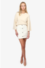 Balmain White Quilted High Waisted Mini Skirt Size 38