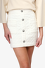 Balmain White Quilted High Waisted Mini Skirt Size 38