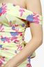 Bernadette Yellow/Pink Floral Bow Detail Midi Dress Size 34