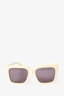 Bottega Veneta Cream Frame Rectangle Sunglasses