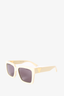 Bottega Veneta Cream Frame Rectangle Sunglasses