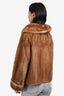 Brown Mink Fur Long Coat Est. Size M