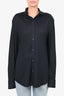 Brunello Cucinelli Navy Silk/Cotton Button Down Top Size XXL Mens