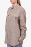 Brunello Cucinelli Taupe Linen Button Down Top Est. Size XL Mens