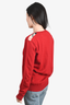 Burberry Brit Red Merino Wool V-Neck Sweater Size S