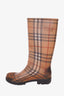 Burberry Brown Check Rubber Rainboots Size 38